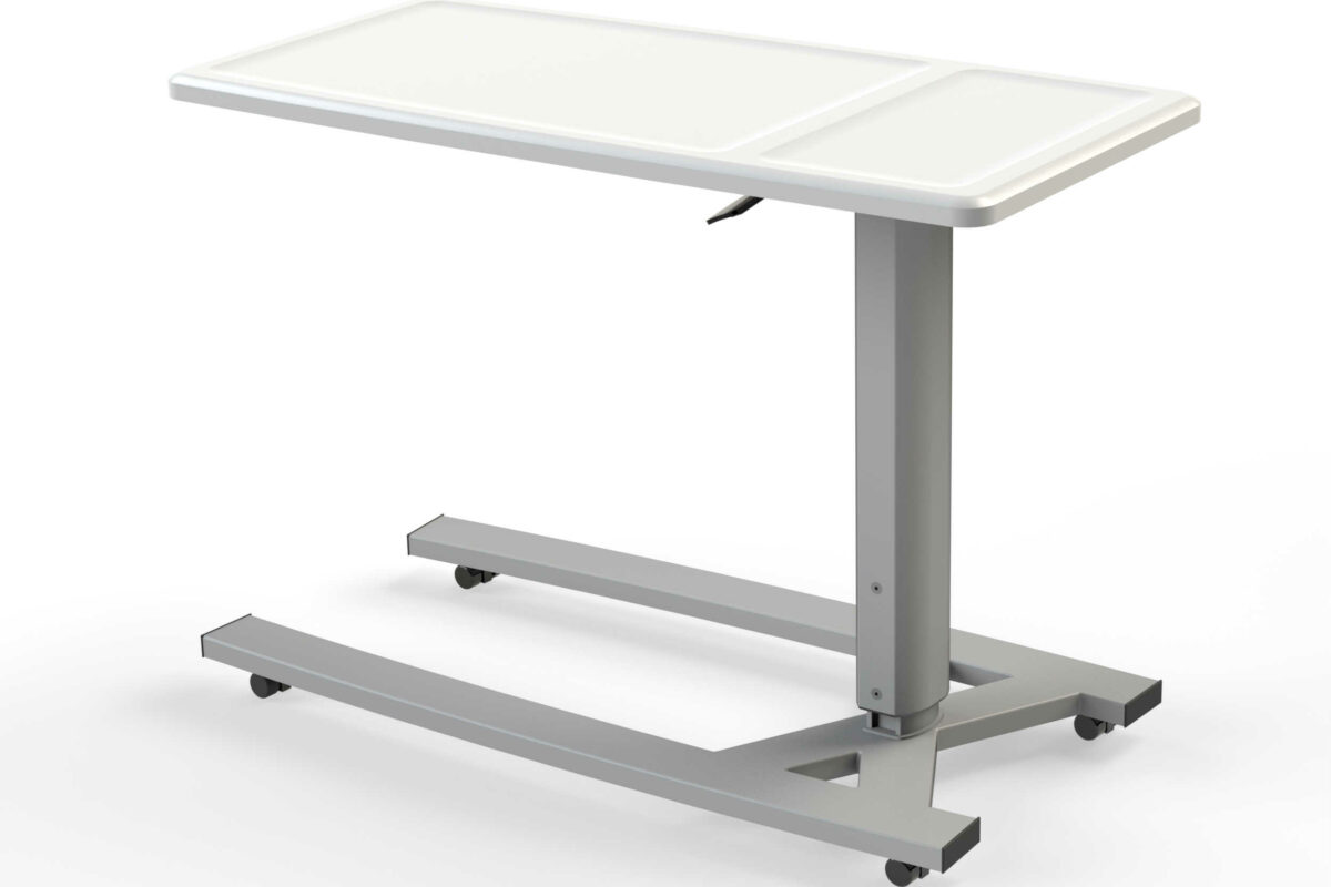 medViron 39in Overbed Table with Dual Spill Containment Top