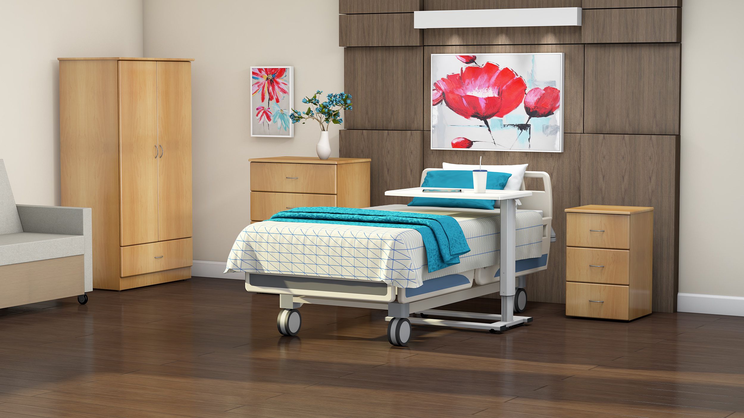 hospital room furnished