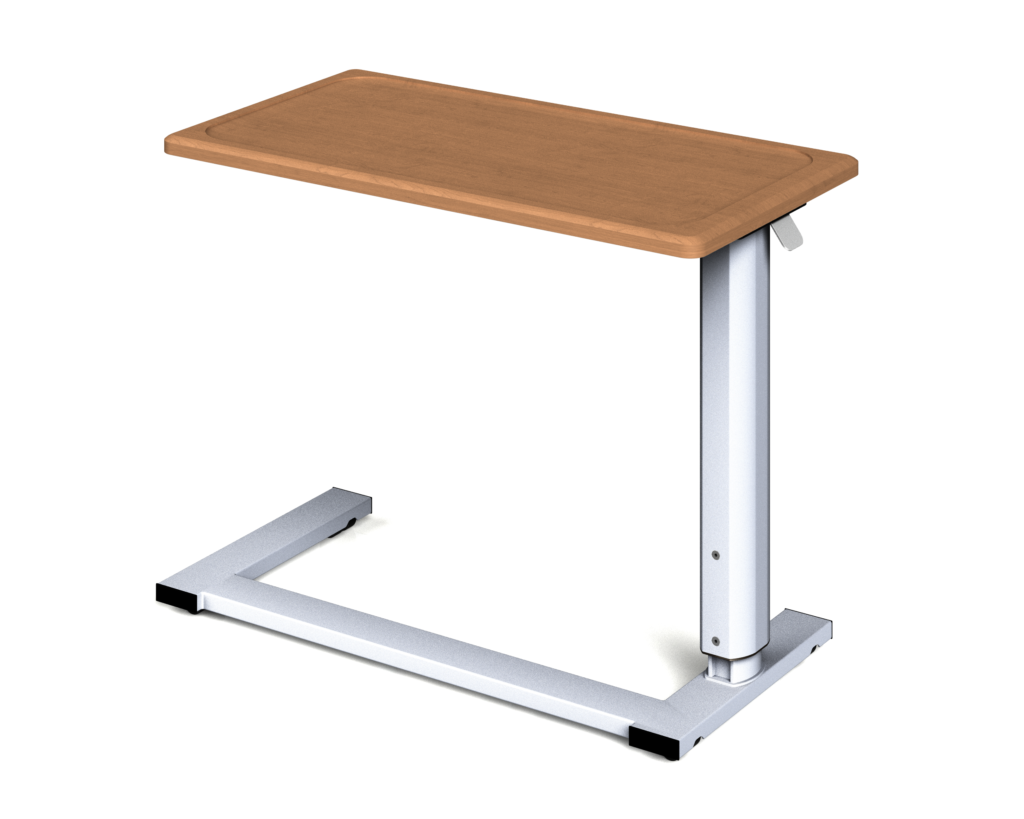 MedViron 36" U-Base Overbed Table, Honey Maple finish