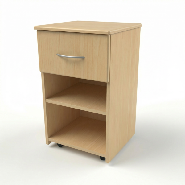 Hospital Bedside Cabinet - medViron - Dura-Tough One Drawer - American Natural